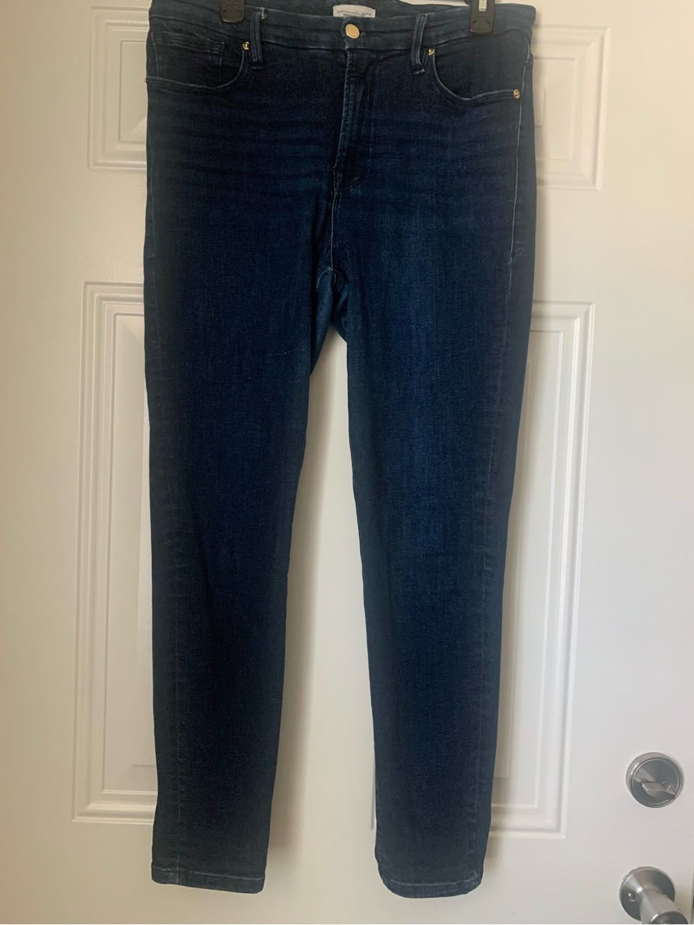 Good American Dark Indigo High-Rise Skinny Jeans Size 31 (12)